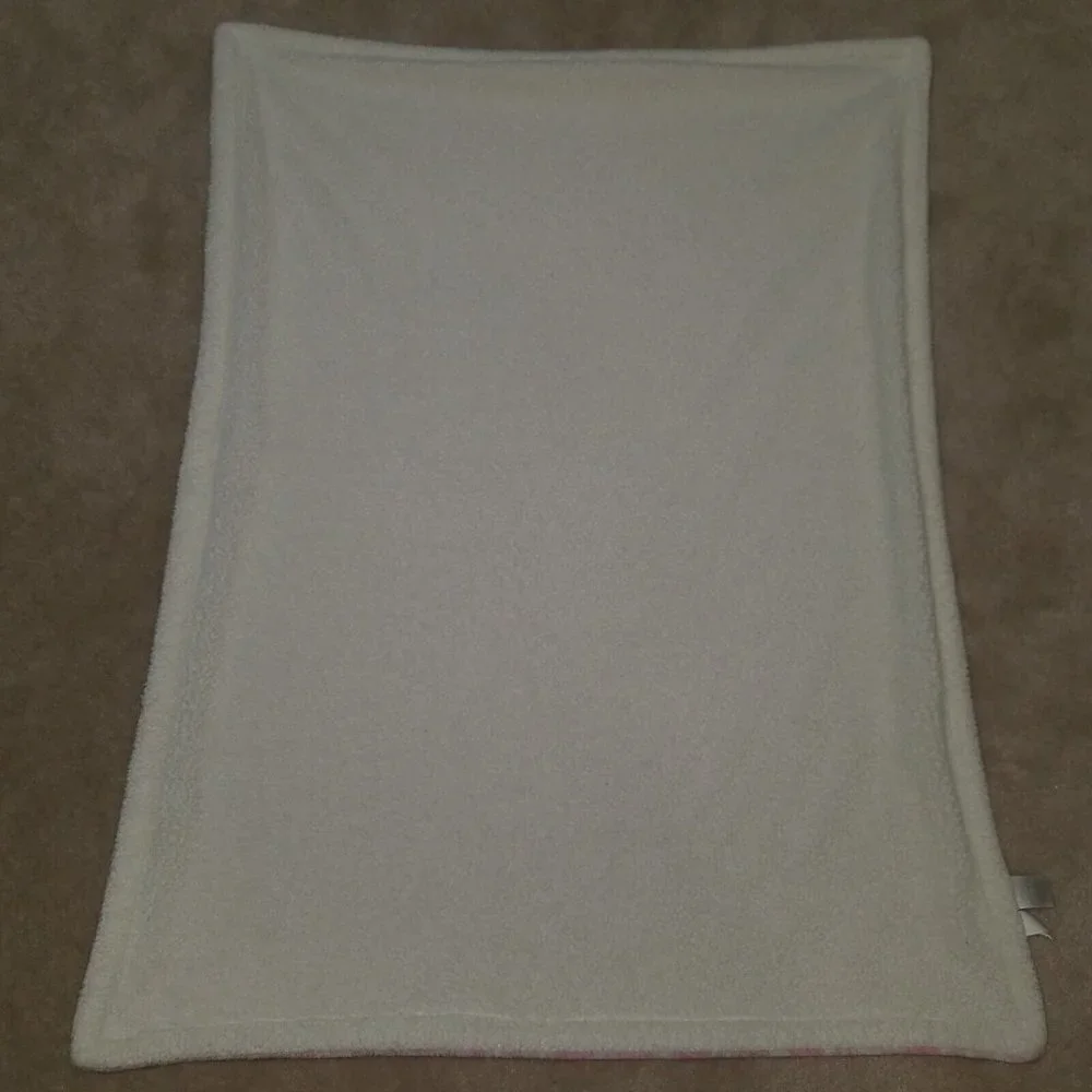 HB Hudson Baby Pink White Medallion Circle Blanket Girl Fleece Lovey 30